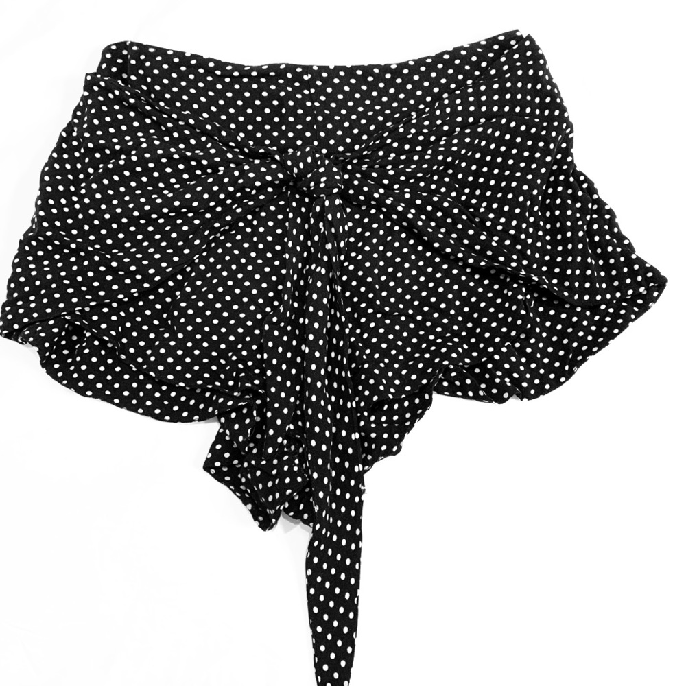 Polka dot Tie in Front Skort